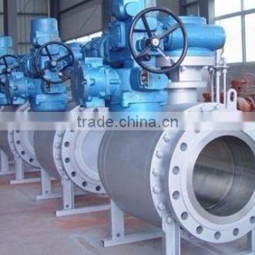 Flanged trunnion mounted stainless steel motorized ball valve