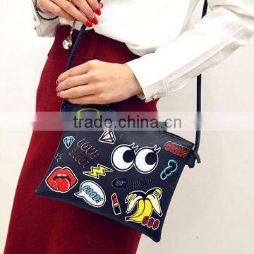 Cartoon Design Digital Printed Leather Shoulder Bag