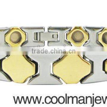 Classic gold plated tungsten magnetic bracelet, men's magnetic health bracelet