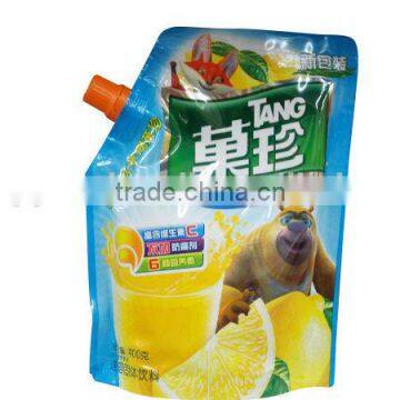 Fruit Juice Plastic Lamination Spout Pouch, Lemon