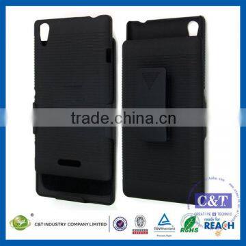 C&T New Coming Promotion Belt Clip Kickstand Hybrid Plastic Hard Case for Sony t3 photo-2
