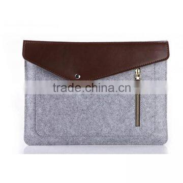 Accept small order fashion multifunction slim felt tablet bag with zipper for ipad