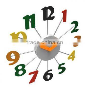 Good quality unique figure decorative clock colorful wall clock