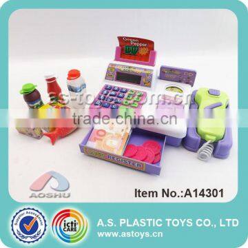 Music and light children plastic cash register electronic