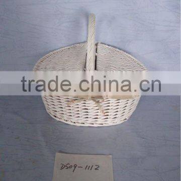 white willow storage basket for food