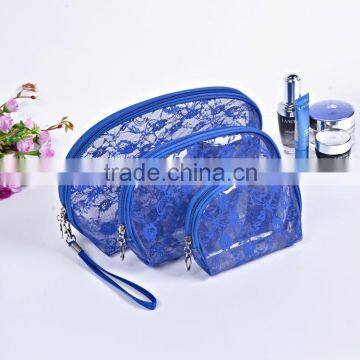 Ivory Elegant Lace Clear Pvc Cosmetic Bags (FLY-EL0116) photo-3