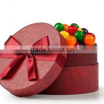 luxury best quality rounded paper box for candy packaging with bowknot