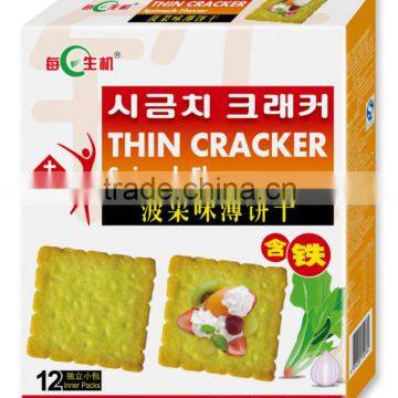 MEIRISHENGJI--280G Thin Cracker(spinach Flavor)