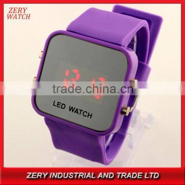 China wholesale 2015 sport style silicone wrist band mirror fashion watch