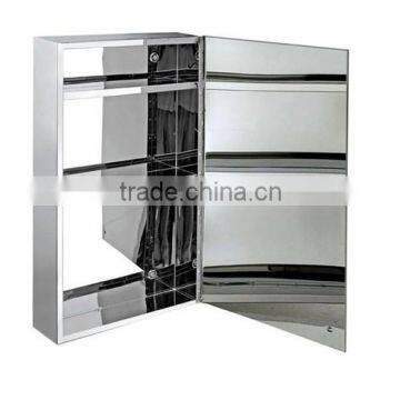 Stainless steel bathroom mirror door cabinet