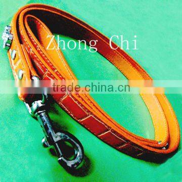 Top and hot sale! Romantic coffee alloy lobster clasp leather pet training leash