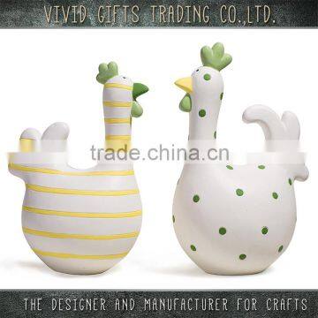 Ceramic cock with dots and line home decoration in gifts