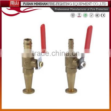 made in China hose nozzle, fire hose nozzle with handle, brass fire nozzle