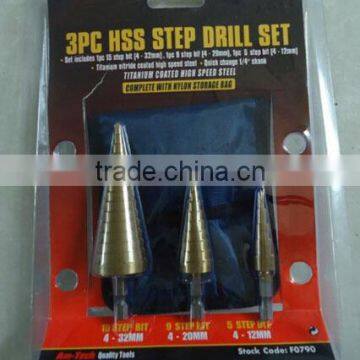 HSS Step Drill Set 3pcs