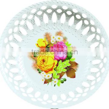 Hot Selling candy color hollow out kitchen accessories classical round fruit basket