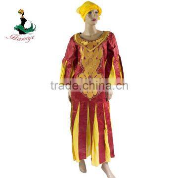 Africa's richest woman Bazin embroidery design 100% cotton dress