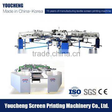 Korea Tech 10 colors automatic carousel screen printing machine for textiles