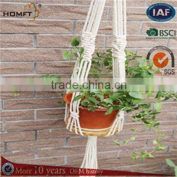 nature wood table plate and cotton macrame plant hanger