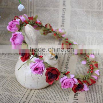 wedding hotsell bride girl headband with fabric flower hair wreath