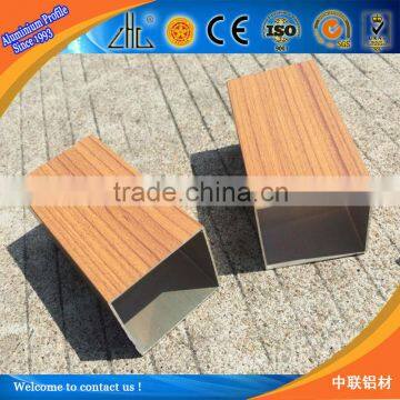 Great! 25x25mm square tube aluminium from factory , wood grain colors square aluminium tubing