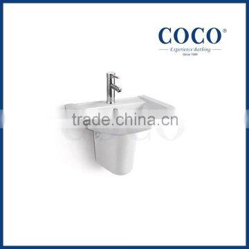 K-I1004 porcelain Wall hung basin with half pedestal best price