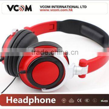 VCOM 2015 Fashion Wired DJ Headphone White Red from China Factory