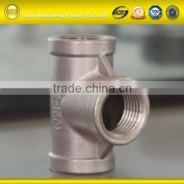 Best Quality Banded End lost wax cast stainless steel 304/316 pipe fitting Tee