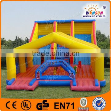 CE double lane tarzans backyard inflatable water slides