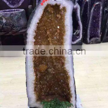 Natural Citrine Crystal Geode Cluster for Sale photo-3