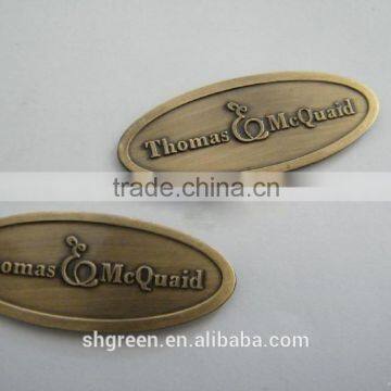 Furniture brand name brass metal label,metal badge