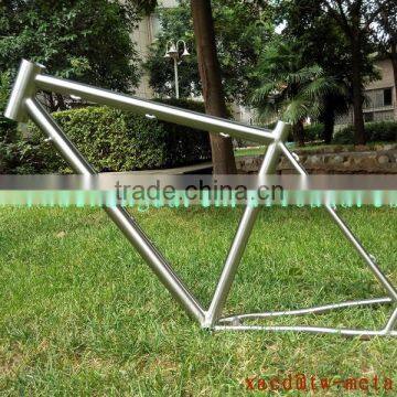 xacd made hot sale titanium road bike frame OEM road racing bicycle frame with handing brush finished weight 1.6kg made in China