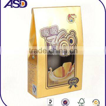 High Quality white cardboard paper candy bag with window,Recyclable folding Cookies /Candy Boxes