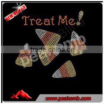 Treat Me Halloween Rhinestone Diamante Transfer Iron On Hotfix Gem Crystal Motif