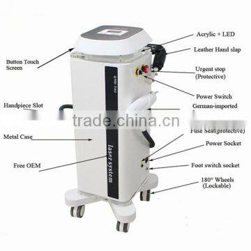 532nm Distributors Wanted Laser Eye Color / Laser Tattoo Removal Machine / Q Switched Nd Yag Laser 1-10Hz