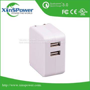 Shenzhen Factory Sale Best Price EU Plug 5V 3.4A Dual Port Portable USB Charger