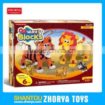 Zhorya New Hot EVA Playful tiger and lion king building blocks kids toys