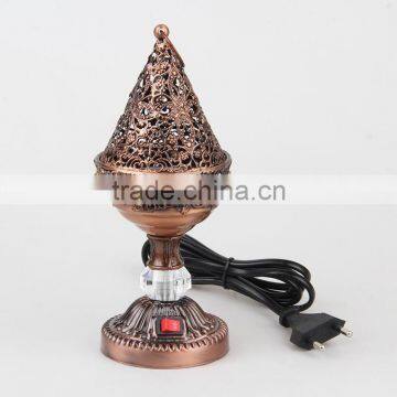 top sale dubai cheap bronze electric incense burner with EU plug /magnet/round bottom