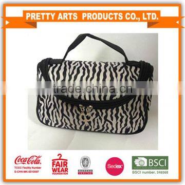 BSCI factory audit 4P zebra-stripe cosmetic bag standard color MOQ 100pcs all in-stock for wholesales