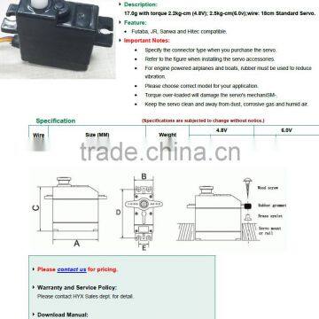 Futaba S3003 17g Rc Servo Motor With Plastic Gears Using For Radio Control Toys photo-6