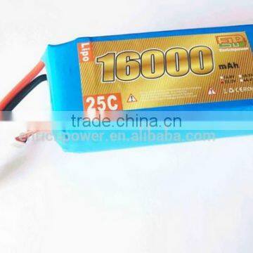 EP Lithium battery pack 16000mah 22.2v 25c for uav/helicopter