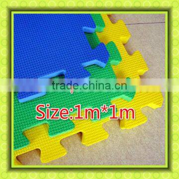 Double T pattern blue and red color EVA foam mats for exercising