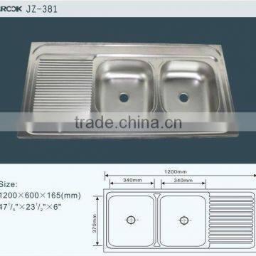 Layon Stainless Steel Kitchen Sink Double Bowl Sink With Board photo-2