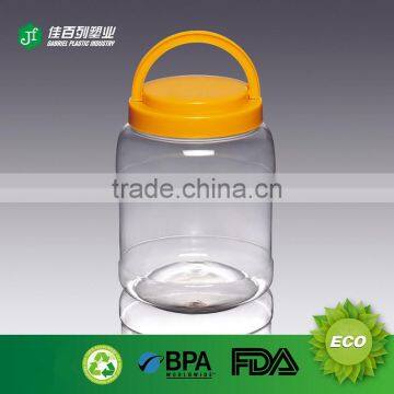 Large PET bottle with handle lid for nut or food packing use plastic pet jar