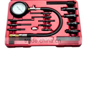17 PIECE PRO DIESEL ENGINE CYLINDER COMPRESSION TEST TESTER KIT & GAUGE photo-3
