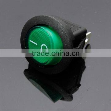 Green Neon 3 Pin 4.8mm Terminals 12V 16A Universal LED Illuminated Car Button Lights ON/OFF Round Rocker Switch Dash Boat Van photo-2