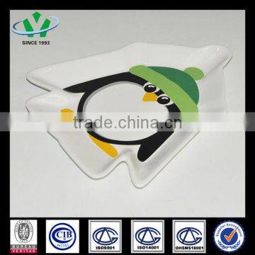 Cute Penguin Ceramic Plate For Decoration
