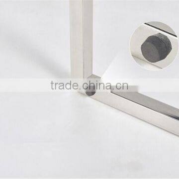 Newest Model Black Glass Console Table Set With Stainless Steel Base For Sale photo-5