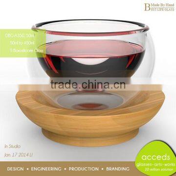 New Innovations Custom Handblown Borosilicate Glass Wooden Tea Mugs