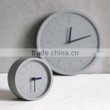Mini Plain Concrete Table Decoration Bare Concrete Desktop Clock photo-3