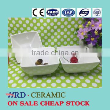 China Manufacturer stocked White Porcelain Square Dish/food dish/rice dish